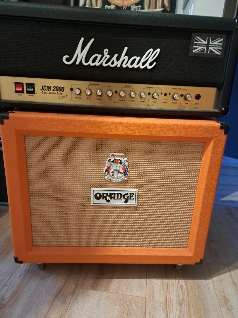 Tête d'ampli marshall jcm 2000 dsl + box orange PC210 OB, Enlèvement, Utilisé, Guitare, 100 watts ou plus
