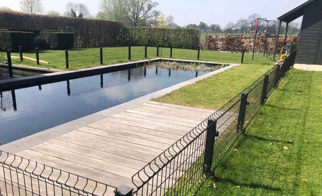 Omheining 3D paneel staal zwart zwembad - zwemvijver, Tuin en Terras, Tuinhekken en Hekwerk, Ophalen, Gebruikt, Overige materialen