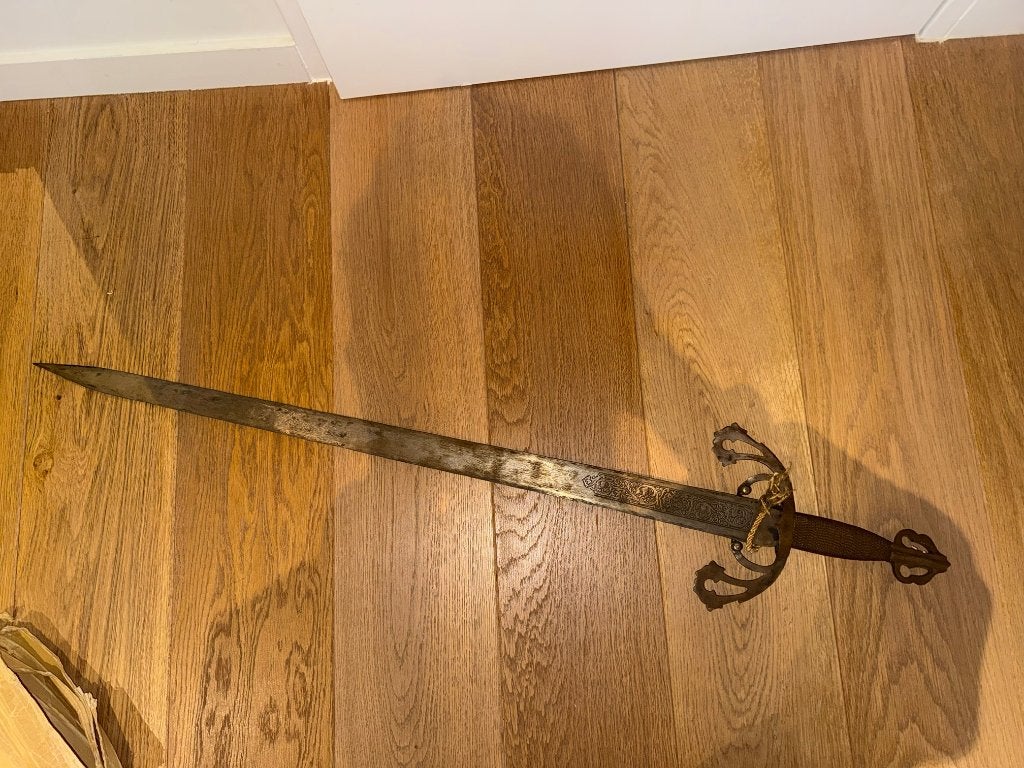 Épée Tizona du Cid réplique Toledo gravée vintage, Collections, Enlèvement, Autres, Épée ou sabre