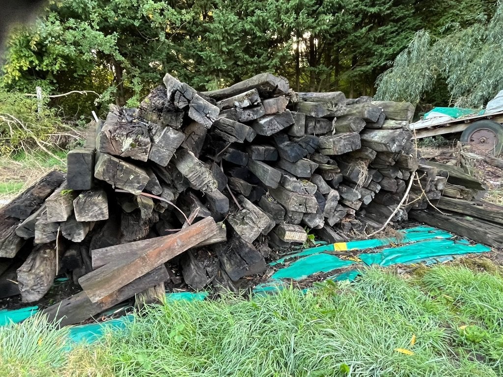 Treinbiels, Tuin en Terras, Ophalen, Gebruikt, Hardhout, 180 tot 250 cm