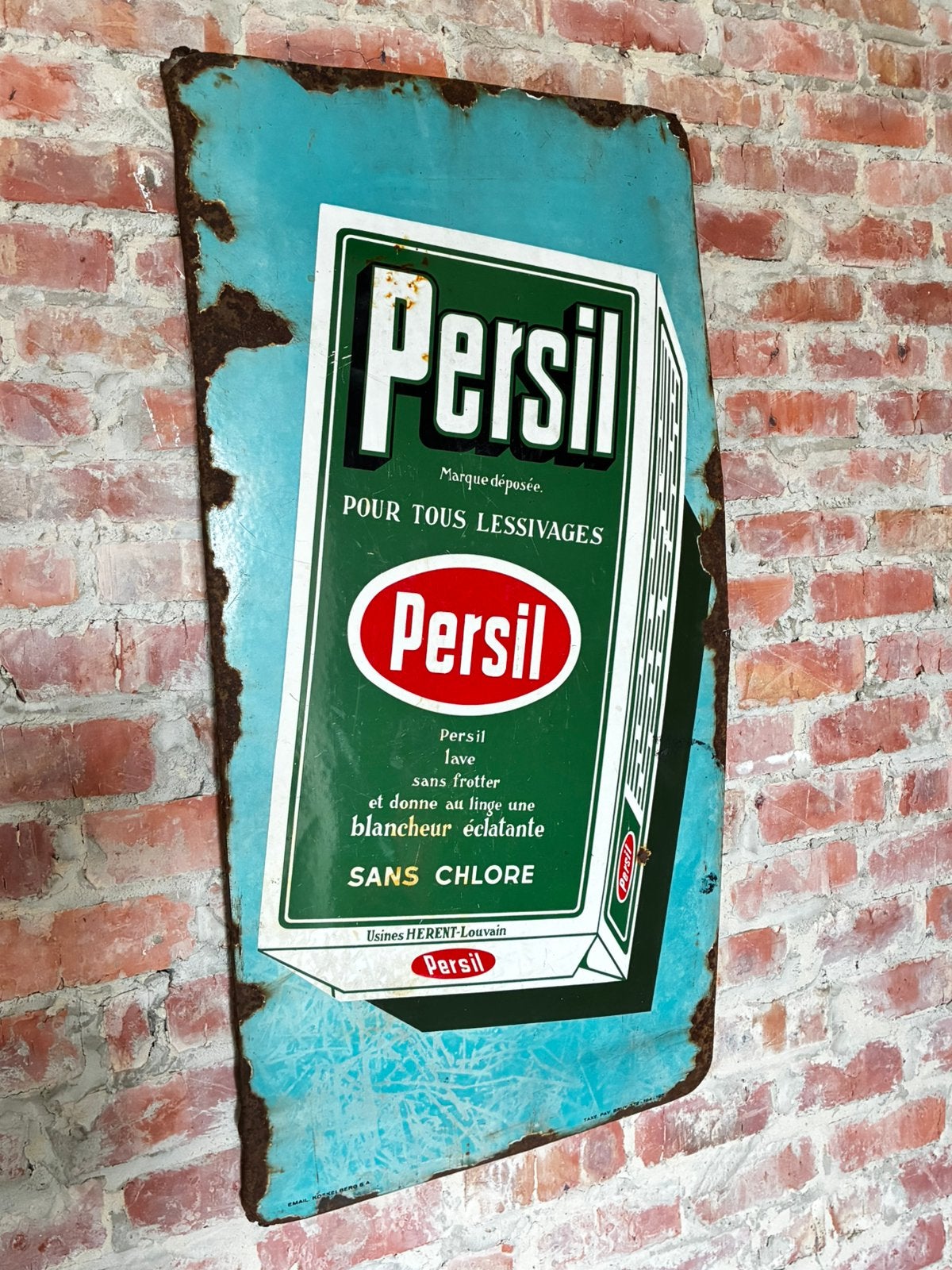 Grande assiette émaillée - Persil, Collections, Marques & Objets publicitaires, Utilisé, Panneau publicitaire, Enlèvement