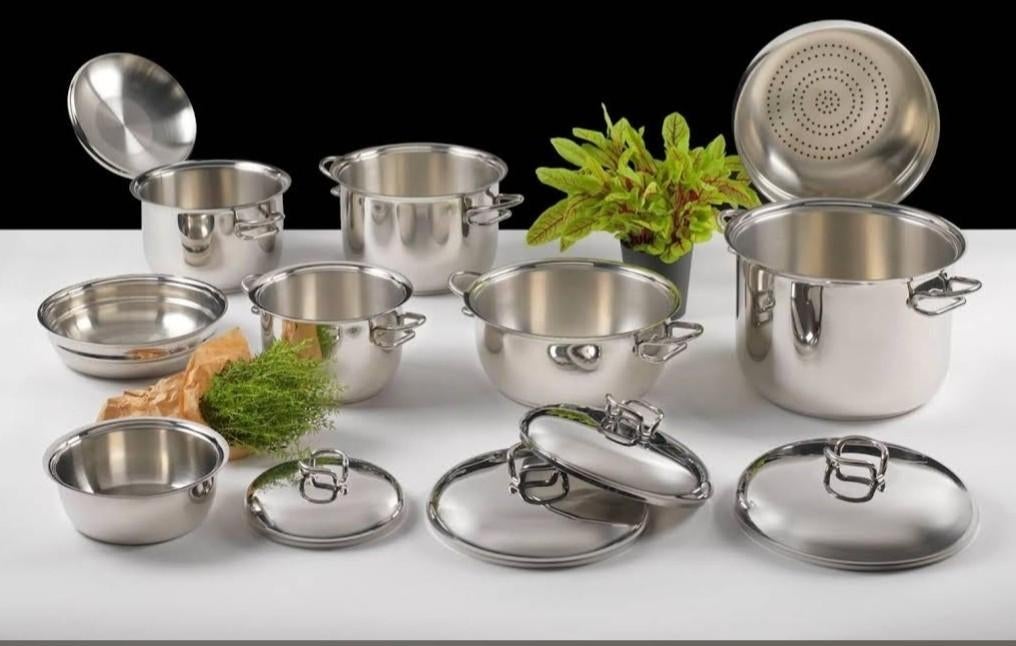 Batterie de cuisine vansthal Serafinozani 17 pcs, Neuf, Inox, Enlèvement ou Envoi, Plaque céramique
