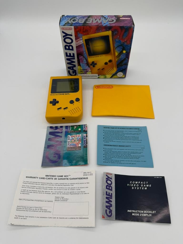 Gameboy Play It Loud Yellow DMG-01 Fat - Cib Complet, Enlèvement ou Envoi, Utilisé