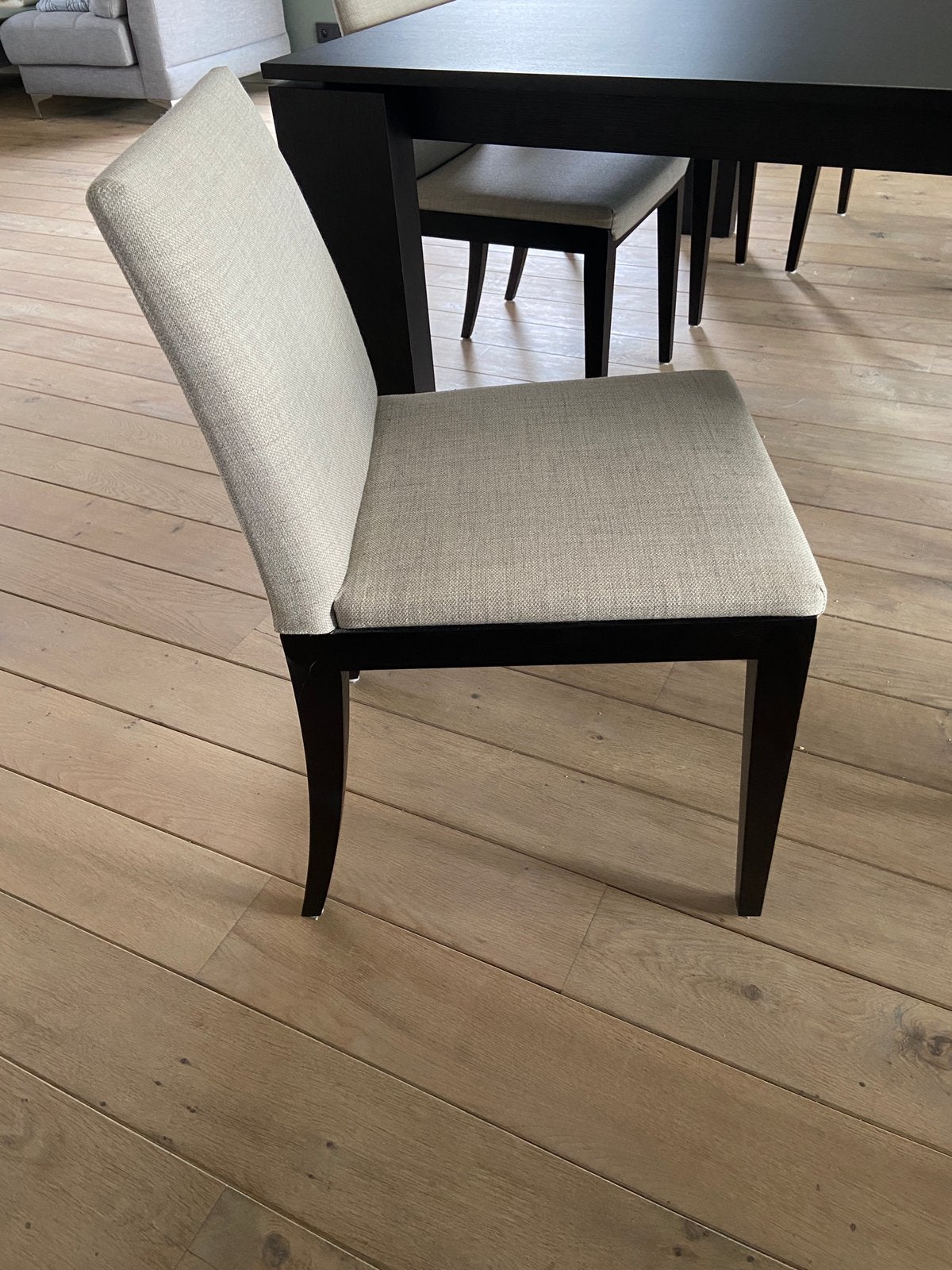 Porada eetkamertafel + 8 stoelen, Huis en Inrichting, Ophalen, 150 tot 200 cm, Zo goed als nieuw, Vijf personen of meer