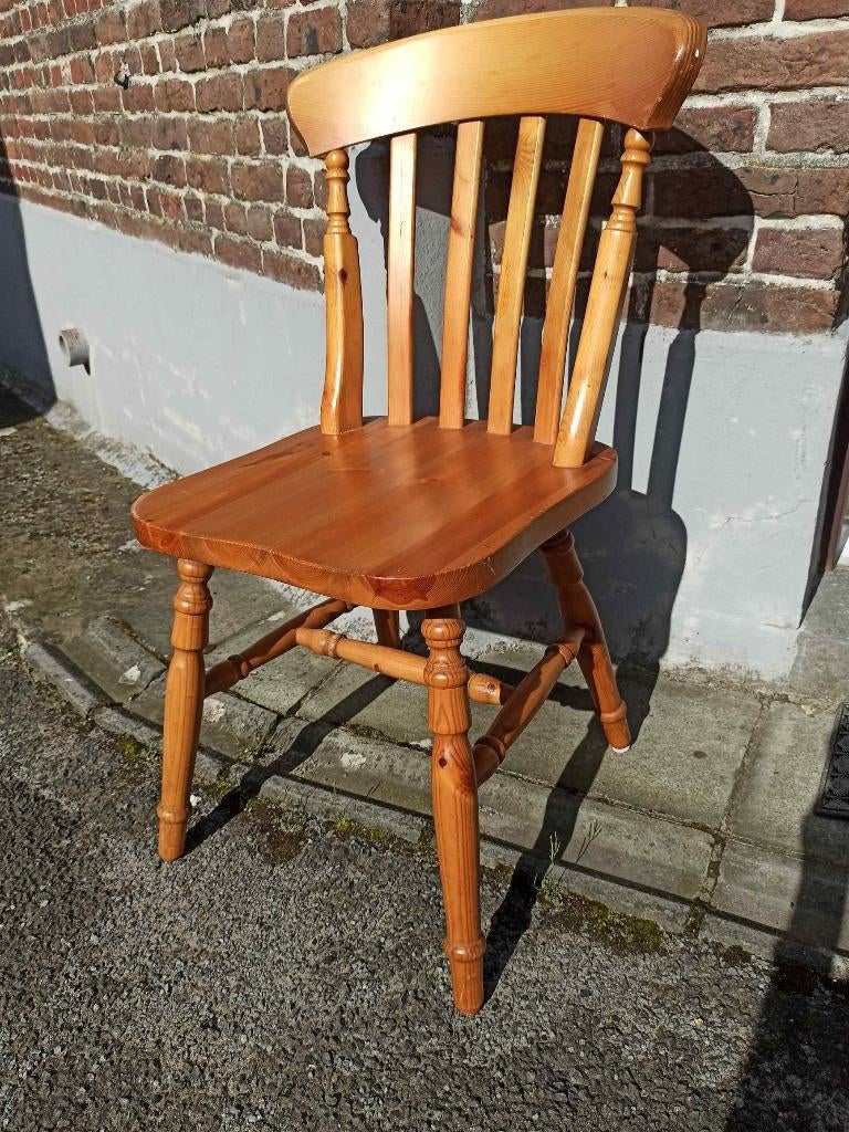 6 chaises + table en pin avec alonges, 150 à 200 cm, Cinq personnes ou plus, Campagne, Enlèvement