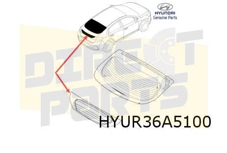 Hyundai Ioniq (10/16-9/19) achterruit onder (tinted) Origine, Neuf, Arrière, -, Haillon arrière