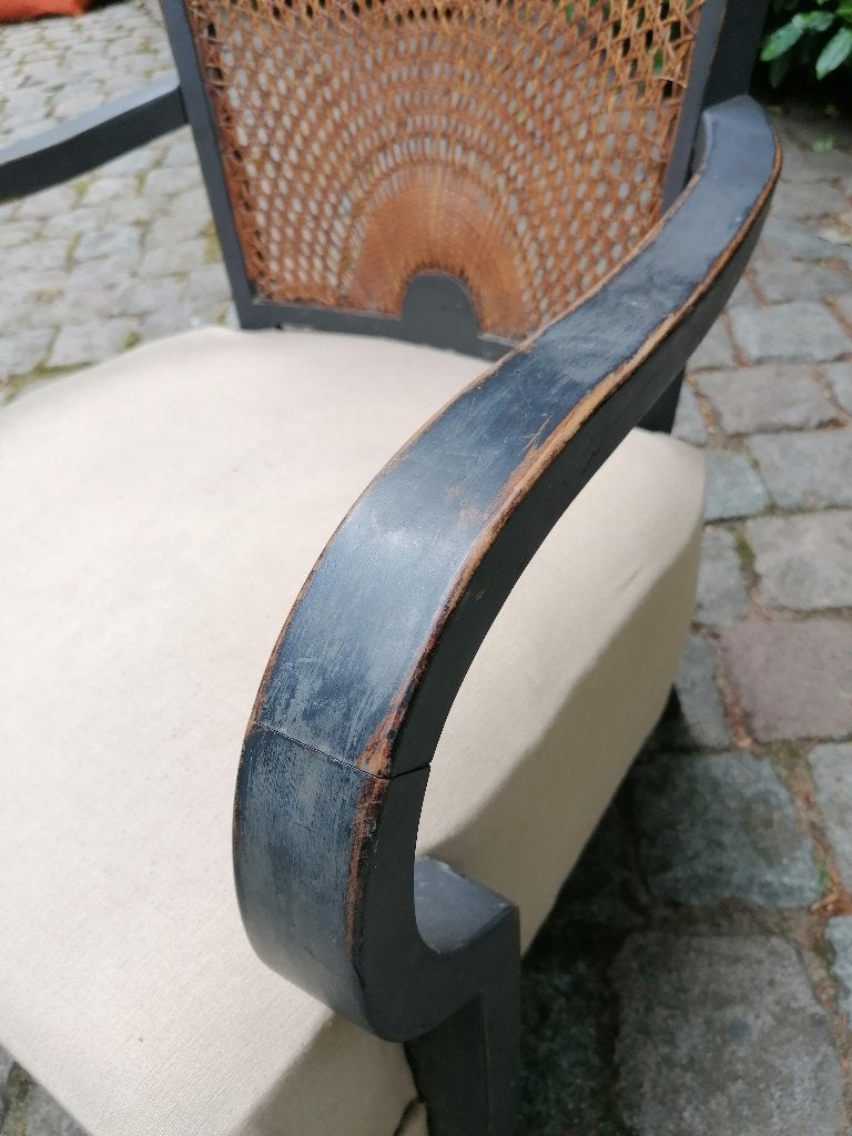 Antiek gecaneerde relaxstoel, Ophalen