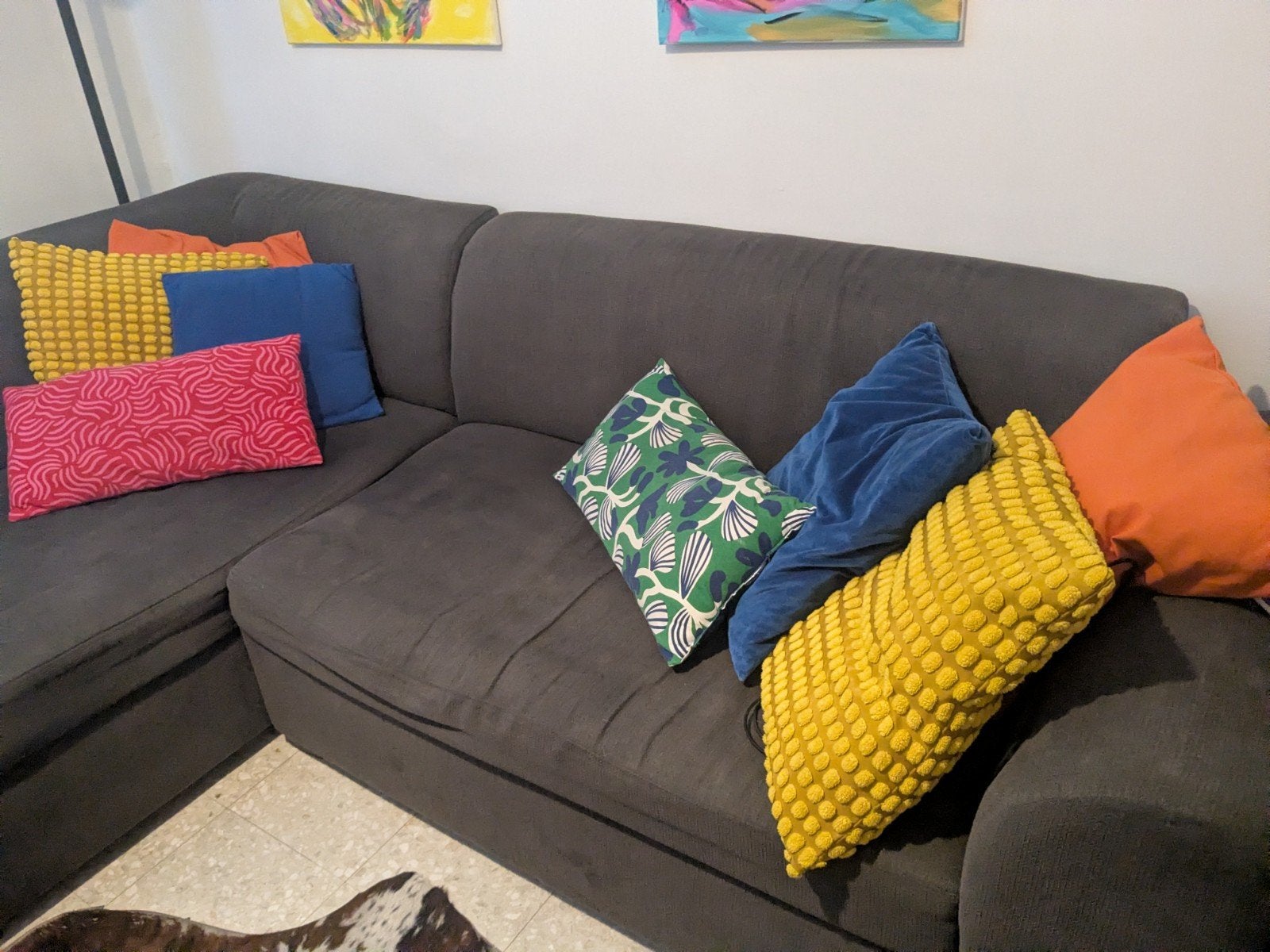 GRATUIT ! ! ! Siège d'angle en tissu gris foncé, Maison & Meubles, Enlèvement