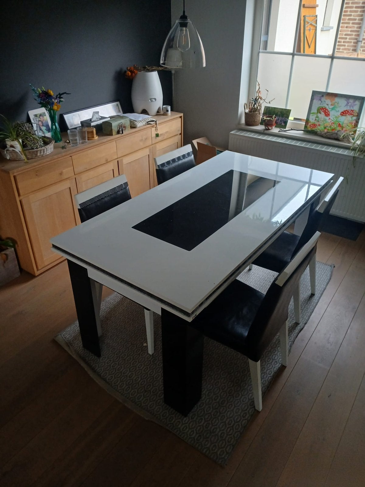 ***Gratis - Tafel met 4 stoelen ***weg =weg***, Huis en Inrichting, Ophalen, Gebruikt, 50 tot 100 cm, Vier personen