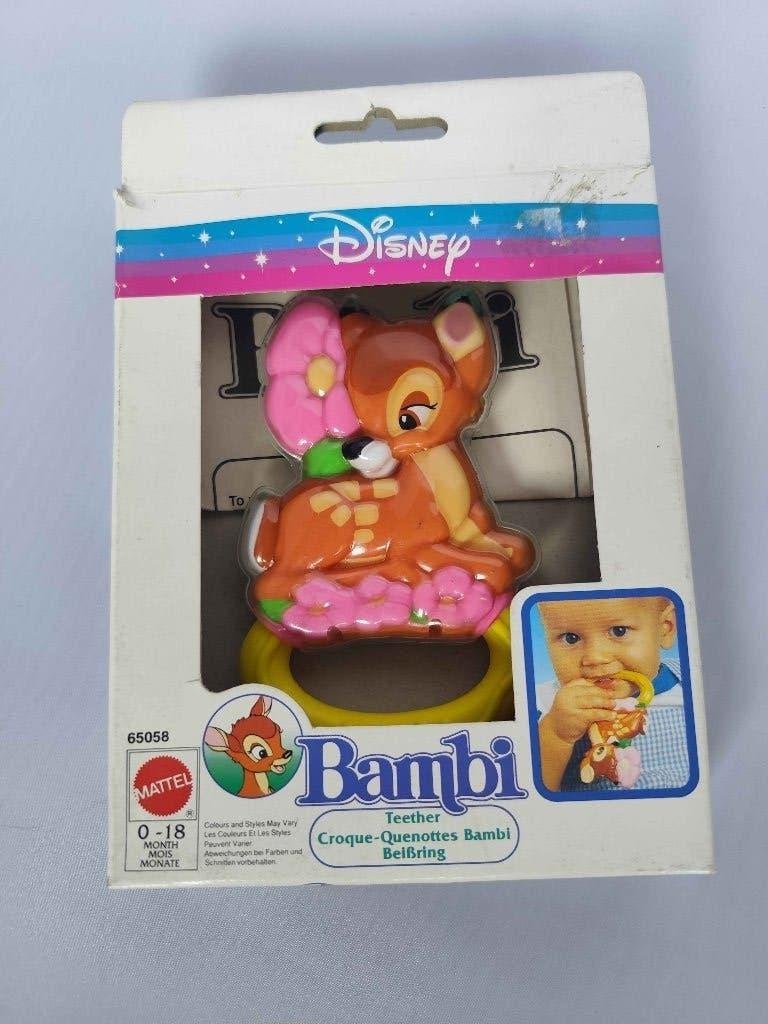 Vintage Euro Disney Bambi bijtring Mattel 1992, Ophalen of Verzenden, Bambi of Dumbo, Gebruikt, Beeldje of Figuurtje