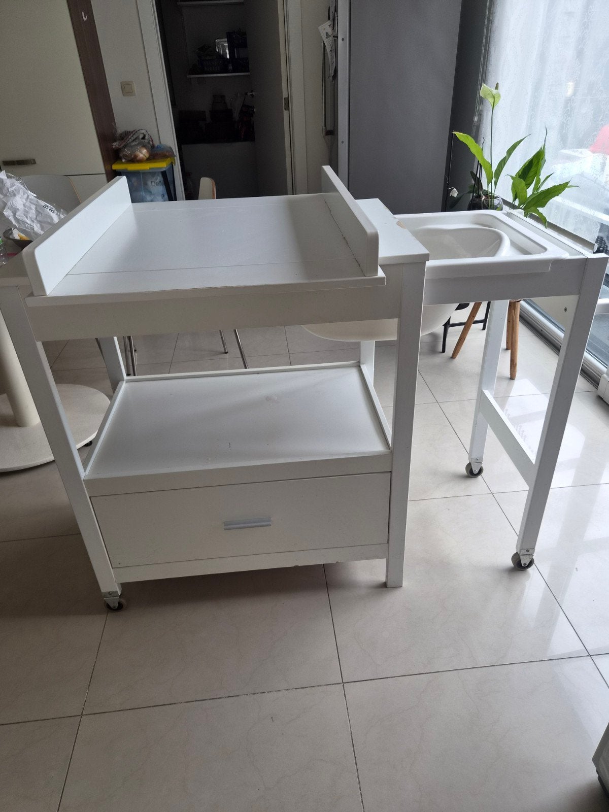 verzorgingstafel met bad, Kinderen en Baby's, Ophalen, Gebruikt, Badje