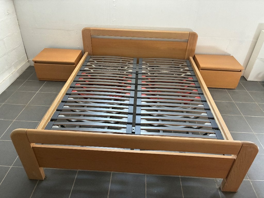 Tweepersoonsbed, Huis en Inrichting, Ophalen, Gebruikt, Bruin, Tweepersoons