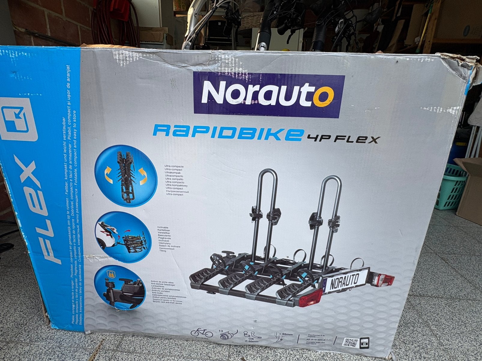 norauto rapidbike 4p flex, fietsendrager voor vier fietsen, Auto diversen, Fietsendragers, Ophalen, Zo goed als nieuw