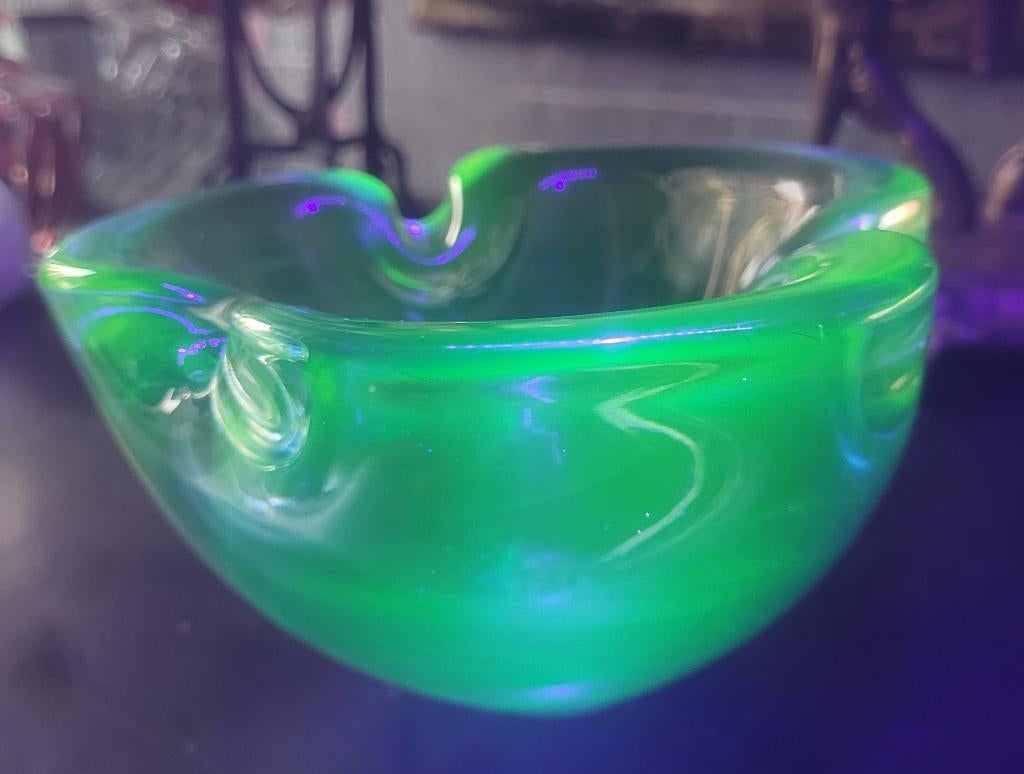 Cendrier Vide-poche Murano Sommerso – Verre à l'Uranium, Antiquités & Art, Enlèvement