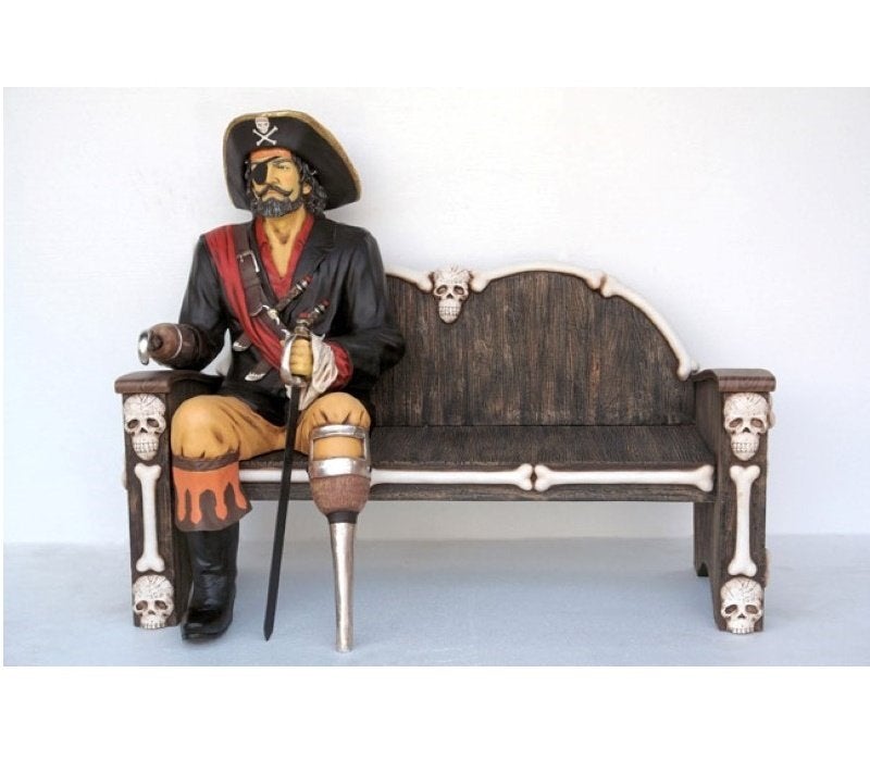 Zittende piraat — Hoogte piraat 155 cm - Piratenbeeld, Ophalen, Nieuw