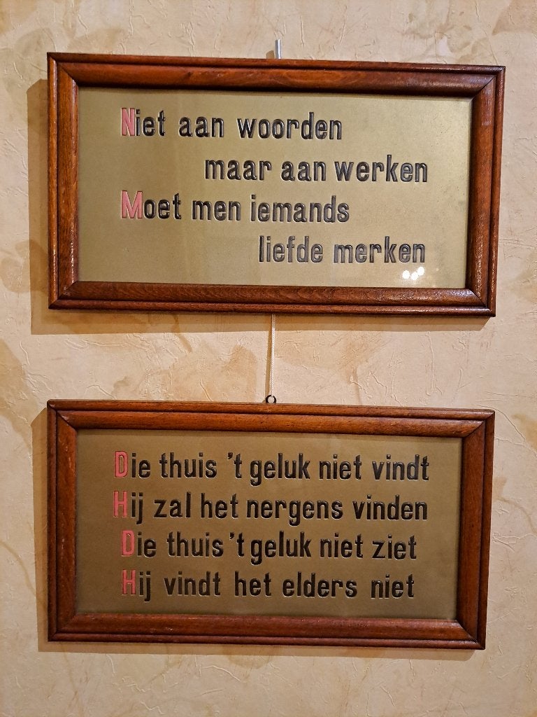 Vlaamse gezegden in houten kader jaren 1940, Antiek en Kunst, Ophalen