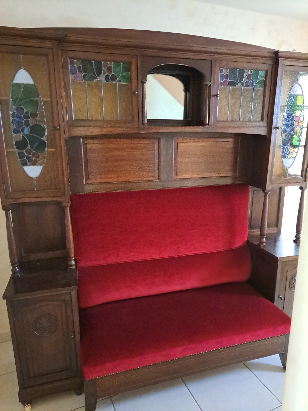 art nouveau bank kast / cosy corner, Ophalen