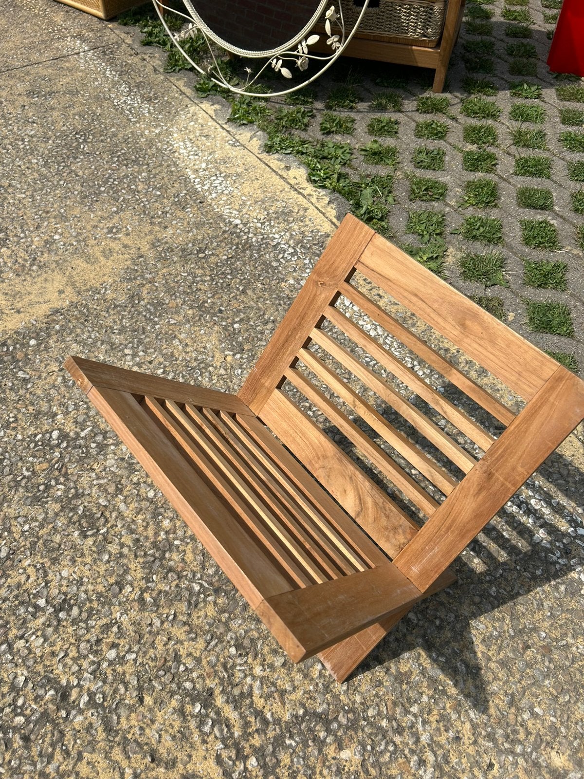 Porte journaux en teck, Porte-revues, Perforé, Comme neuf, Enlèvement