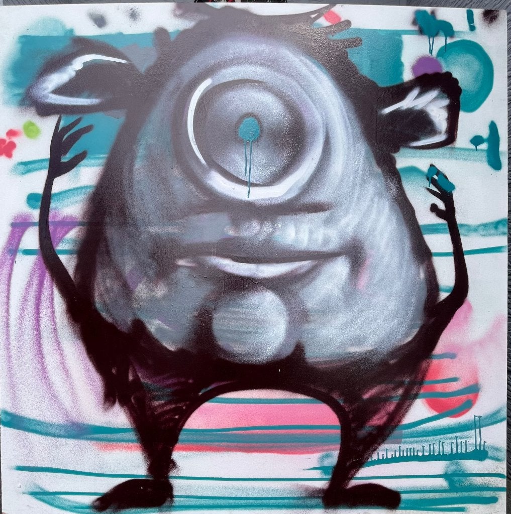 2 panneaux de bois avec graffiti - GRATUIT !, Antiquités & Art, Œuvre originale, Autres sujets, Autres techniques, Panneau