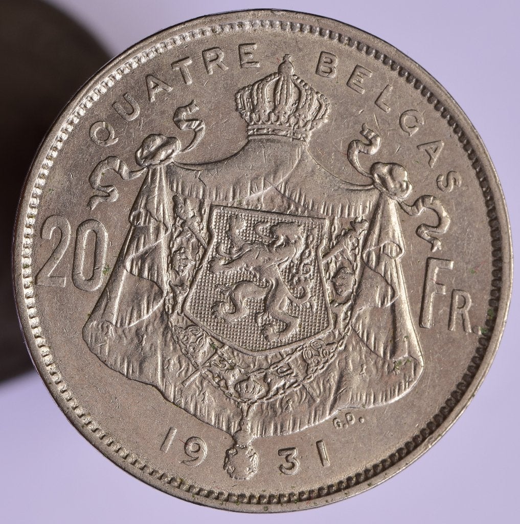 20 francs , 4 belgas 1931 FR pos.B, Envoi, Autre, Monnaie en vrac