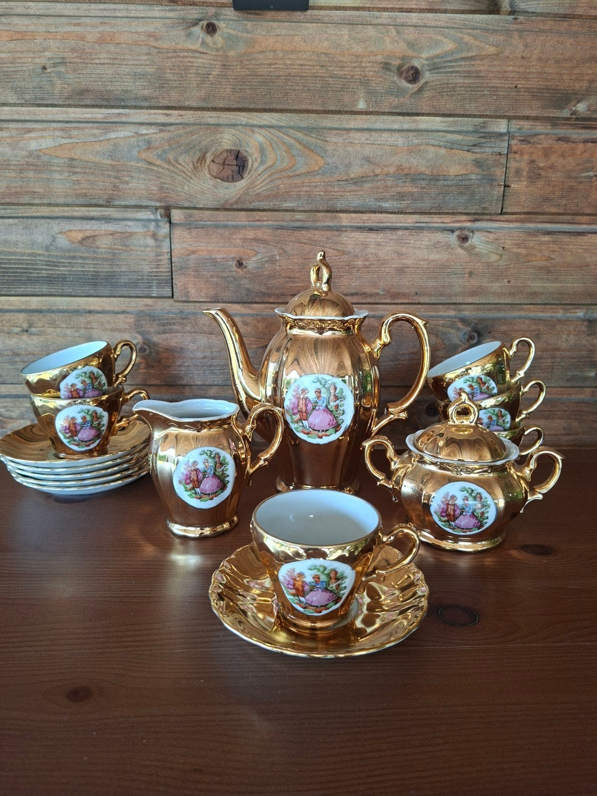 Fragonard-stijl of Rococo-revival theeservies, Antiek en Kunst, Ophalen of Verzenden