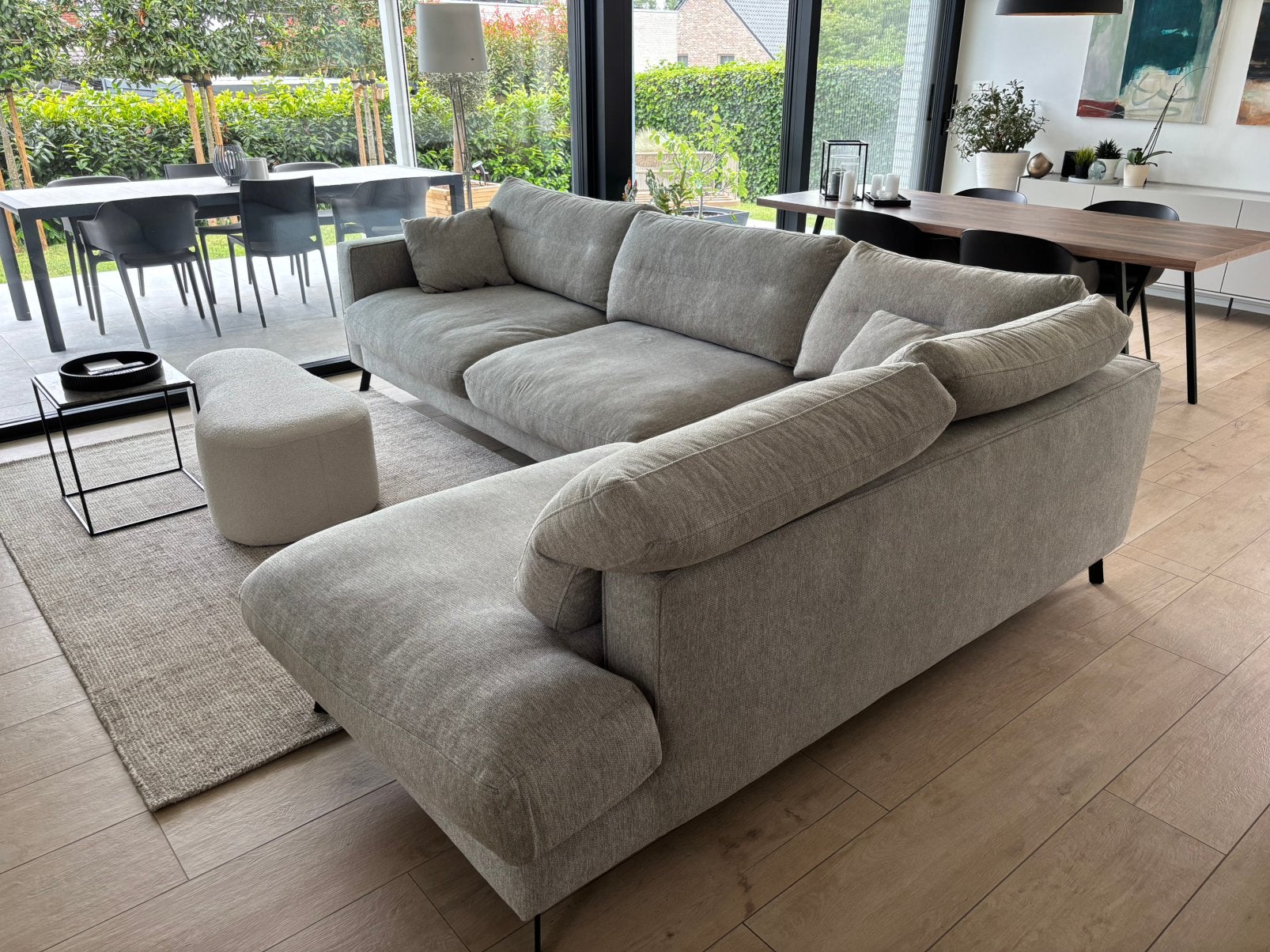 Ruime moderne hoekzetel / loungezetel, Maison & Meubles, Canapés | Sofas & Chaises Longues, Comme neuf, Enlèvement
