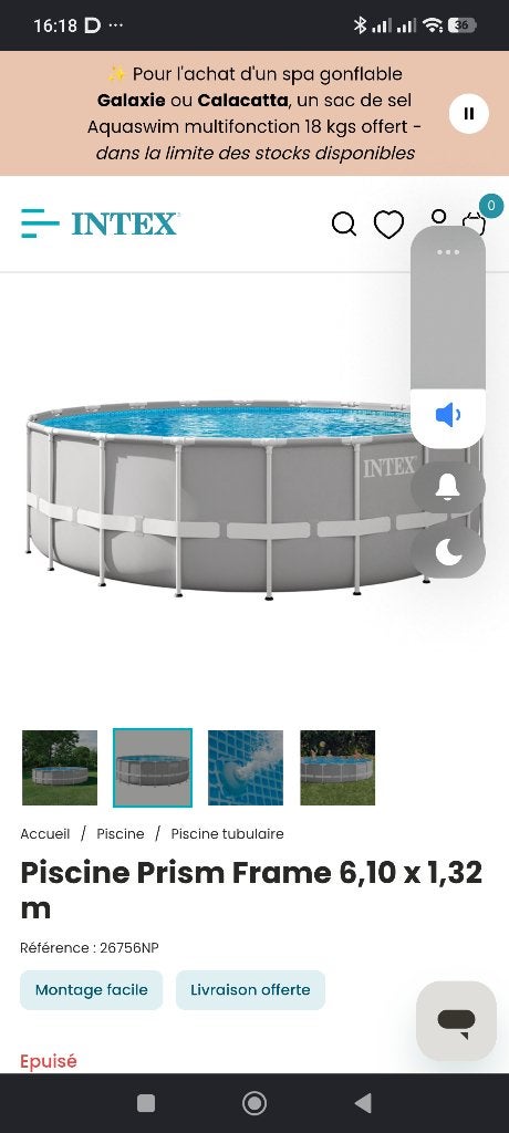 Piscine Intex neuve à vendre, Neuf, 300 cm ou plus, Rond, Enlèvement