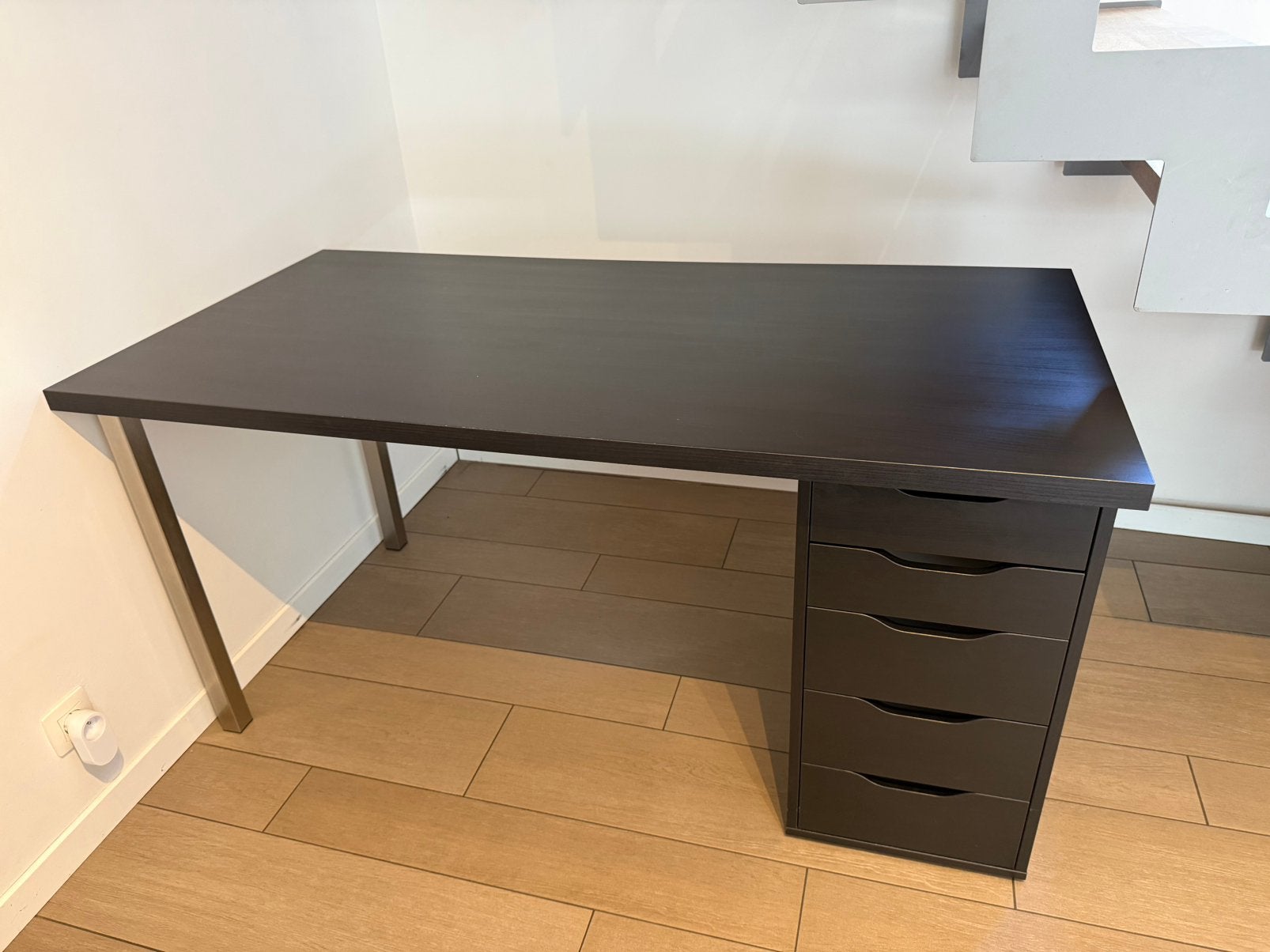 Ikea bureau zwart Alex 150x60 ladeblok, Huis en Inrichting, Bureaus, Ophalen, Zo goed als nieuw, IKEA, Zwart