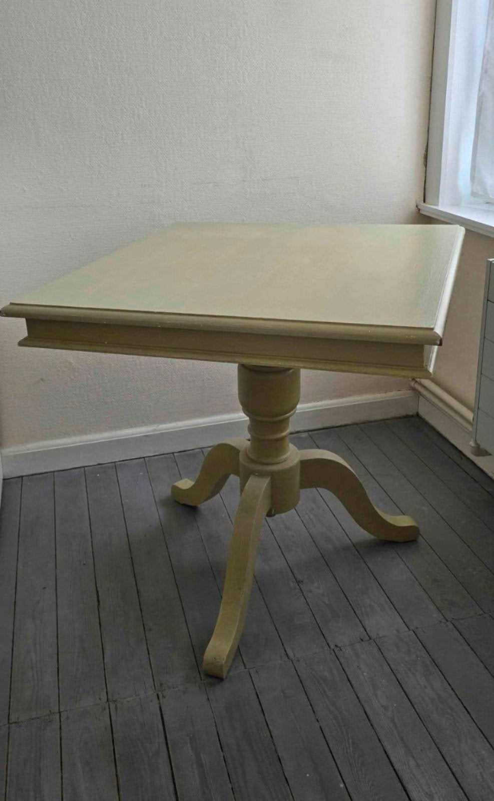 vierkant tafel op tripot, Huis en Inrichting, Ophalen, 50 tot 100 cm, Vierkant, 50 tot 100 cm
