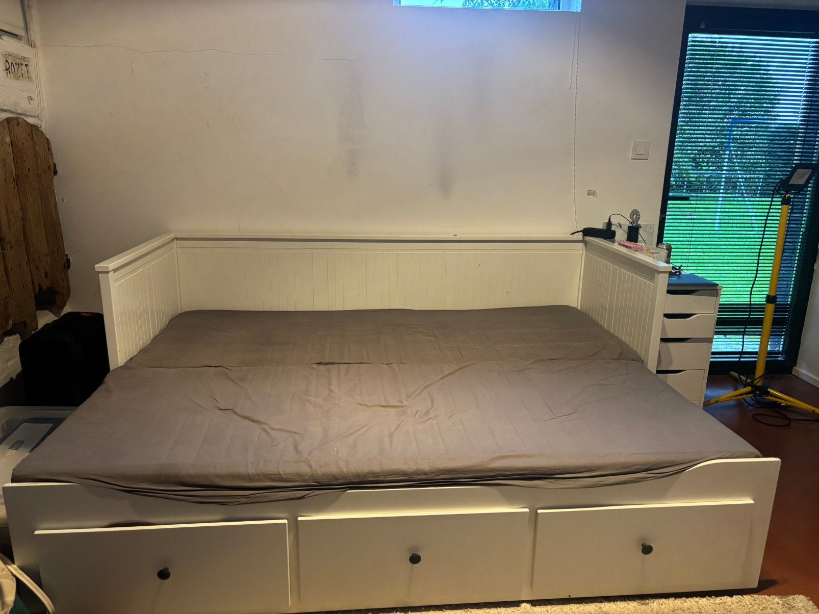 Ikea 2 persoons bed, Ophalen, Gebruikt, Wit, Tweepersoons