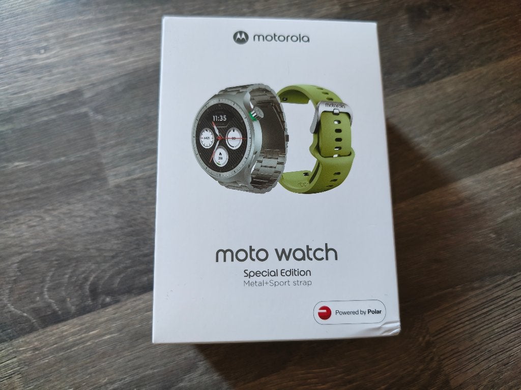 Motorola Moto Watch horloge groen/zilver - powered by Polar, Handtassen en Accessoires, Sporthorloges, Nieuw, Zilver, Afstand