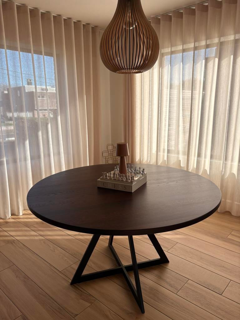 Eiken tafel, Huis en Inrichting, Tafels | Eettafels, Gebruikt, 100 tot 150 cm, 100 tot 150 cm, Vijf personen of meer, Rond, Eikenhout
