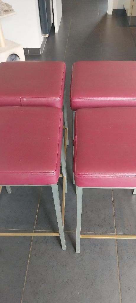 4 barkrukken, Ophalen, Gebruikt, 60 tot 90 cm, Leer
