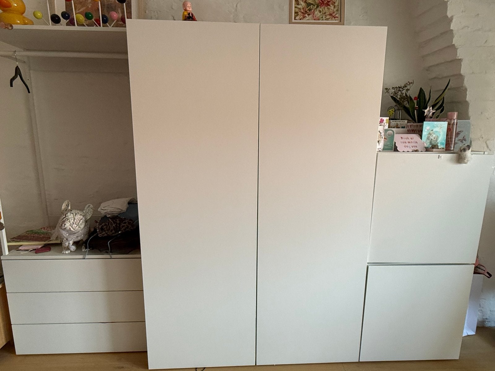 Ikea kast + 2 blokken + schuifkast + hanger, Ophalen, Zo goed als nieuw