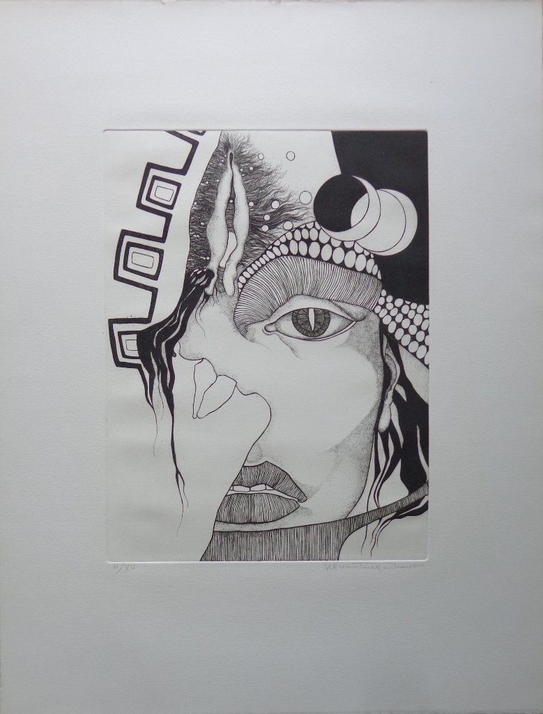 JEF VAN TUERENHOUT / LILITH / ZW-W ETS / 65x50cm / SIG, Gelimiteerde oplage, Ophalen of Verzenden, Overige onderwerpen, Ets