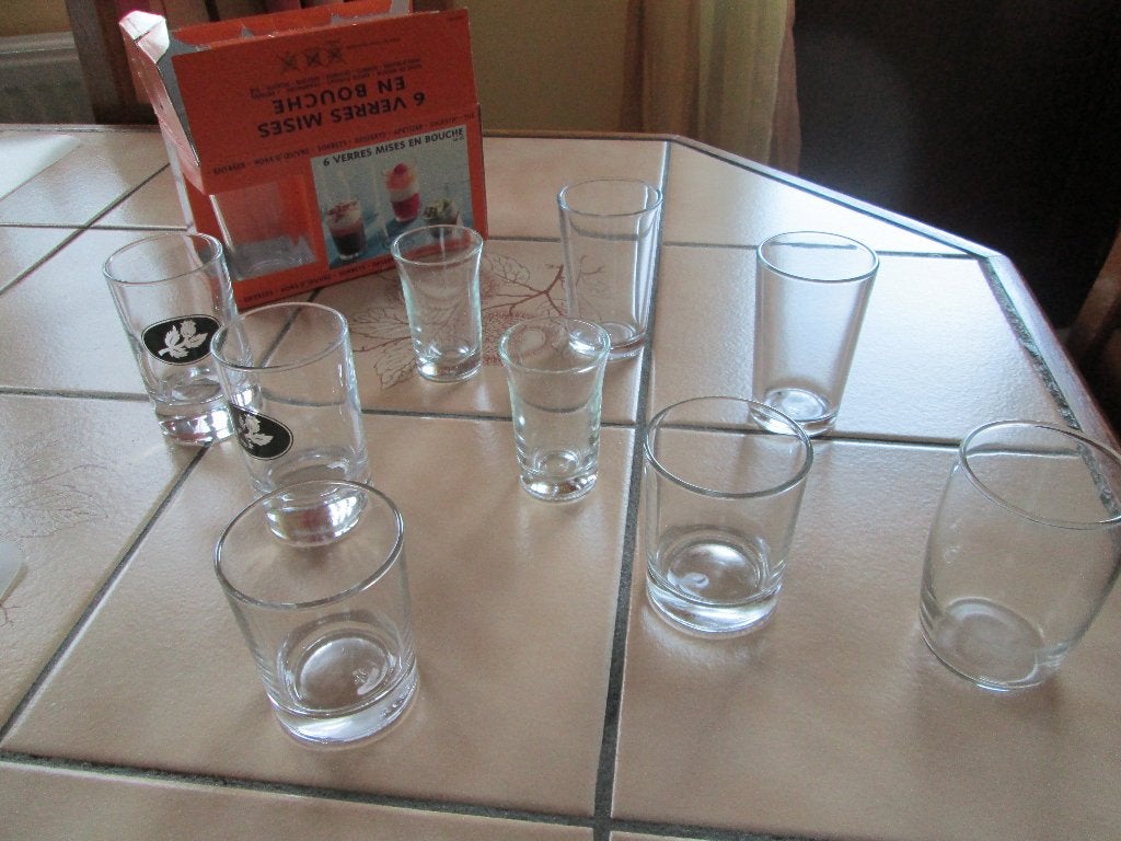 Verres (6) à shot ou verrines (6) apéritives en verre., Collections, Verres & Petits Verres, Enlèvement, Neuf, Verres et Verres à shot