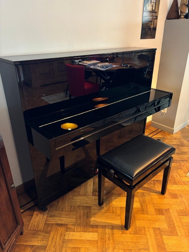 PETROF P118 S1 – Piano droit haut de gamme – Noir brillant, Musique & Instruments, Pianos, Brillant, Comme neuf, Enlèvement, Piano