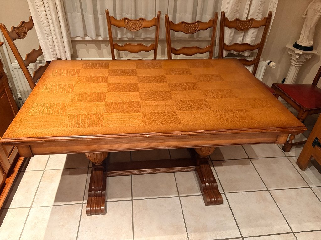 Tafel en stoelen, Ophalen, Gebruikt, 100 tot 150 cm, 50 tot 100 cm