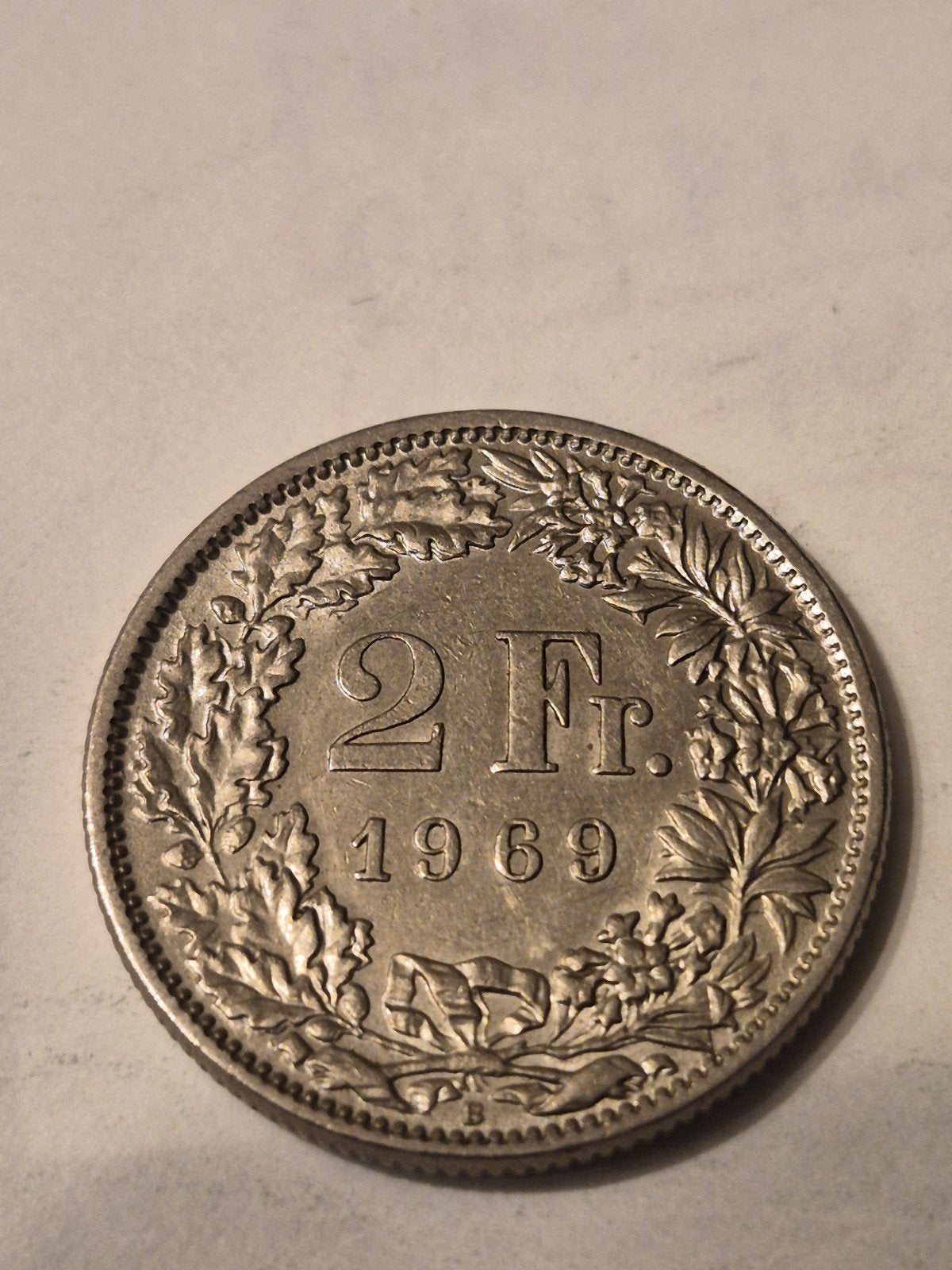 2 frank 1969 van Zwitserland muntslag, Ophalen of Verzenden