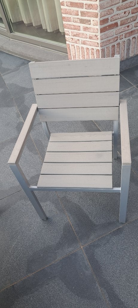 Tafel en 2 stoelen, Ophalen, Gebruikt, Rechthoekig, Kunststof