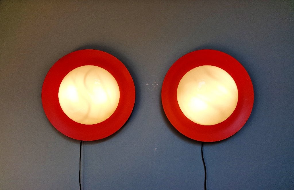 Paire d'appliques murales Space Age orange XXL, 1960, Enlèvement ou Envoi