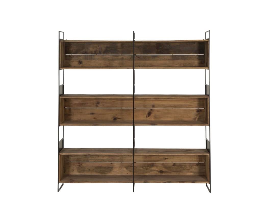 Opbergrek Opium 180,5x35x190cm - naturel & zwart, Huis en Inrichting, Kasten | Stellingkasten, Ophalen, Zo goed als nieuw