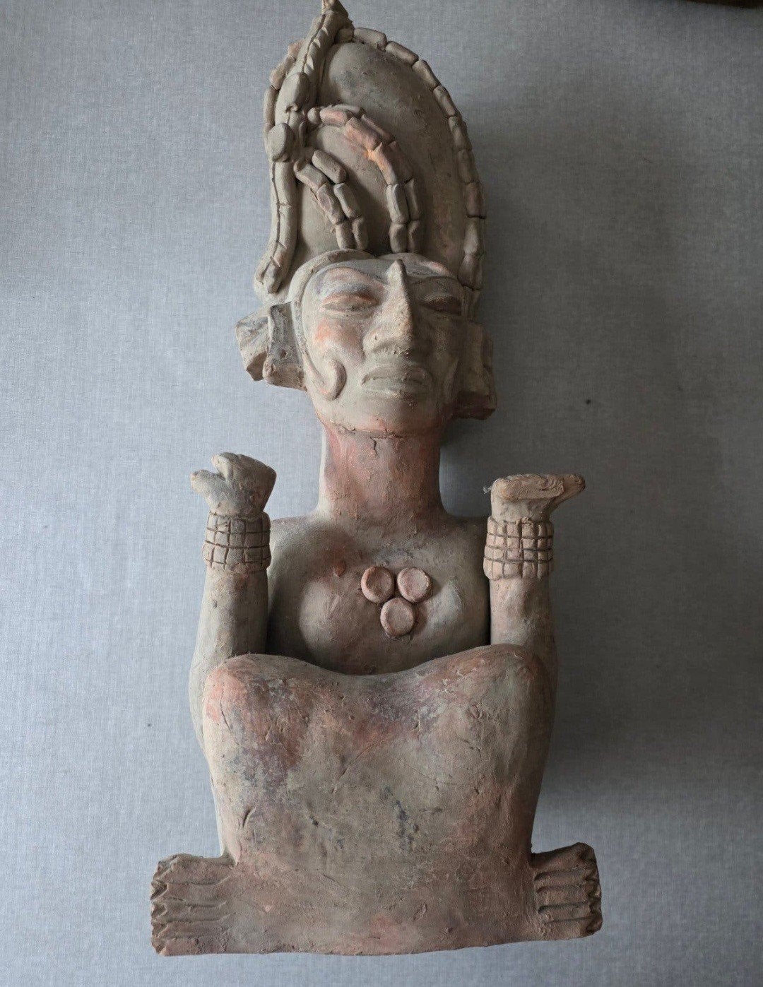 Mexicaans terracotta beeld – precolumbiaanse stijl –ca 60cm, Antiek en Kunst, Ophalen