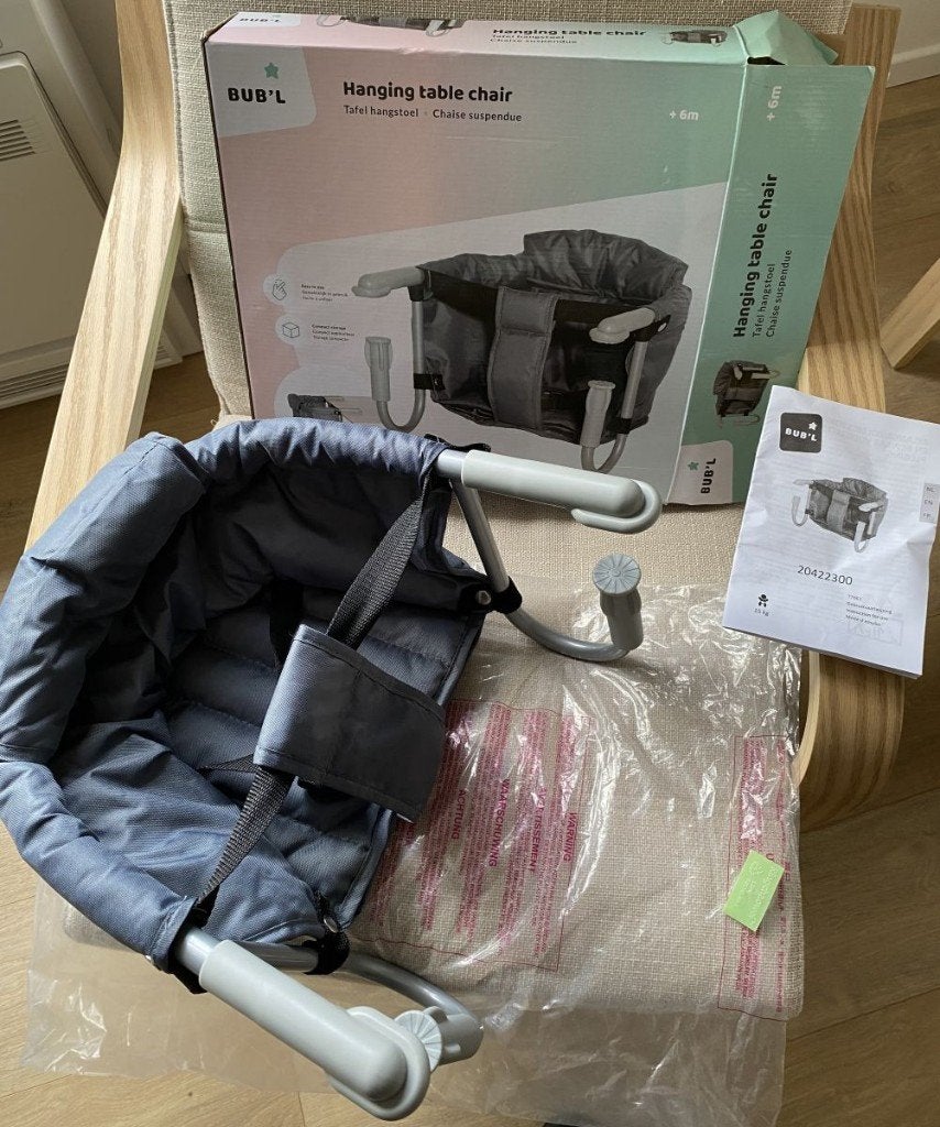 BUB’L Tafelhangstoel – Handig voor Thuis & Op Reis, Kinderen en Baby's, Kinderstoelen, Ophalen, Zo goed als nieuw, Hangstoel, Gordel(s)