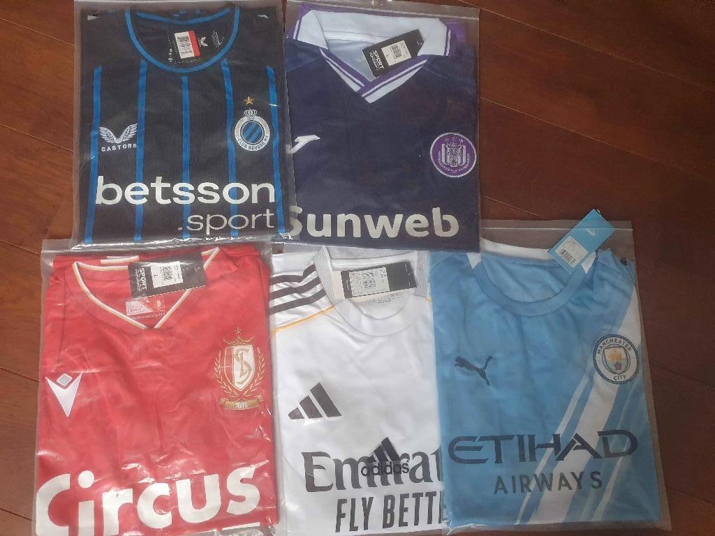 Maillots Bruges, Anderlecht, Standard, Real Madrid, Man City, Enlèvement ou Envoi, Neuf, Maillot