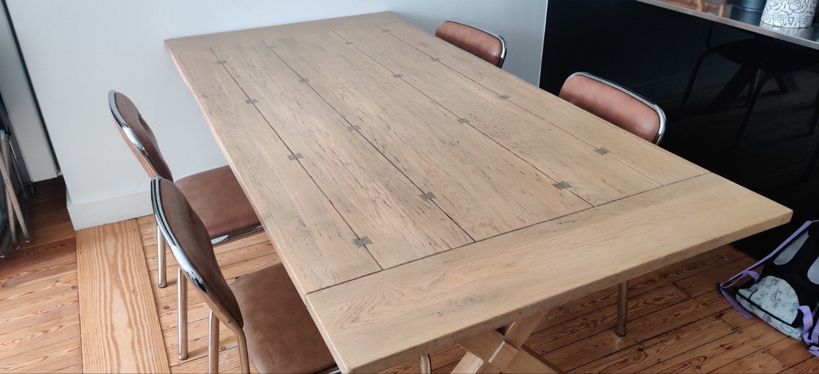 mooie eiken tafel met 4 stoelen (ook afz. te verkrijgen)e, Enlèvement