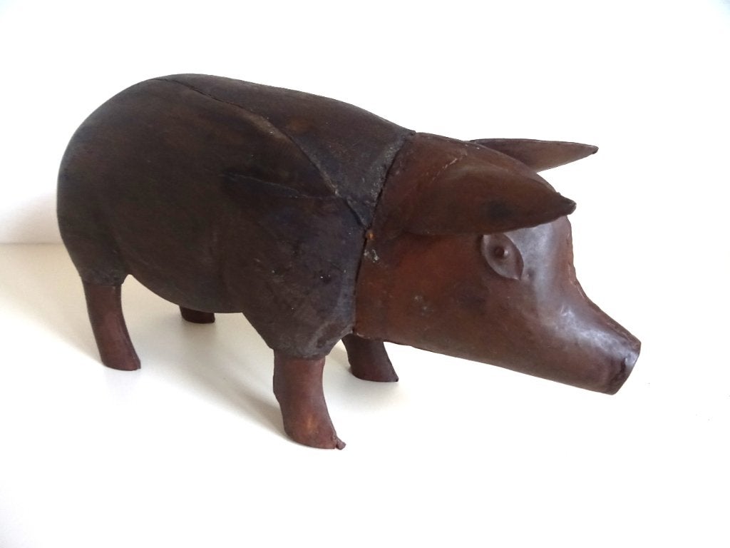 Cochon. Bel objet déco fait main. Bois et métal. Vintage, Enlèvement ou Envoi, Utilisé, Animal