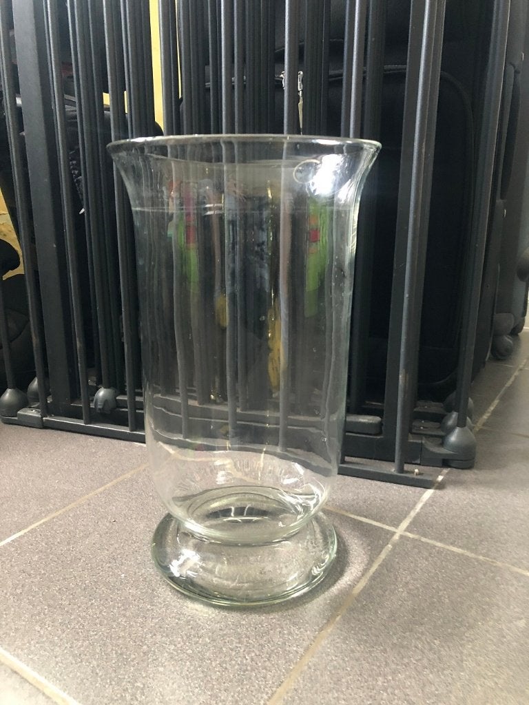 Glazen vaas 35,3cm hoog, Huis en Inrichting, Ophalen of Verzenden, Gebruikt, Glas, 35 cm