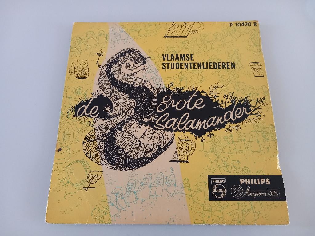 Vinyl 10" LP Vlaamse Studentenliederen Grote Salamander, Cd's en Dvd's, Ophalen of Verzenden, 10 inch, Streekmuziek