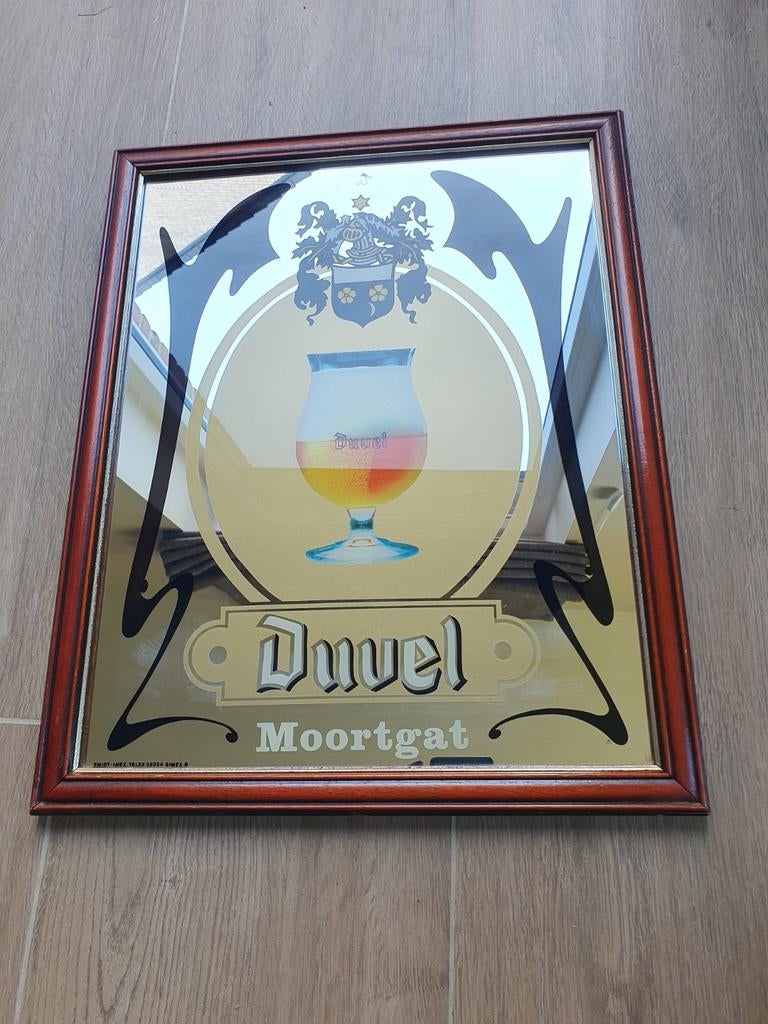 Miroir Beer Reclame - Duvel -, Collections, Marques de bière, Utilisé, Panneau, Plaque ou Plaquette publicitaire, Duvel, Enlèvement ou Envoi